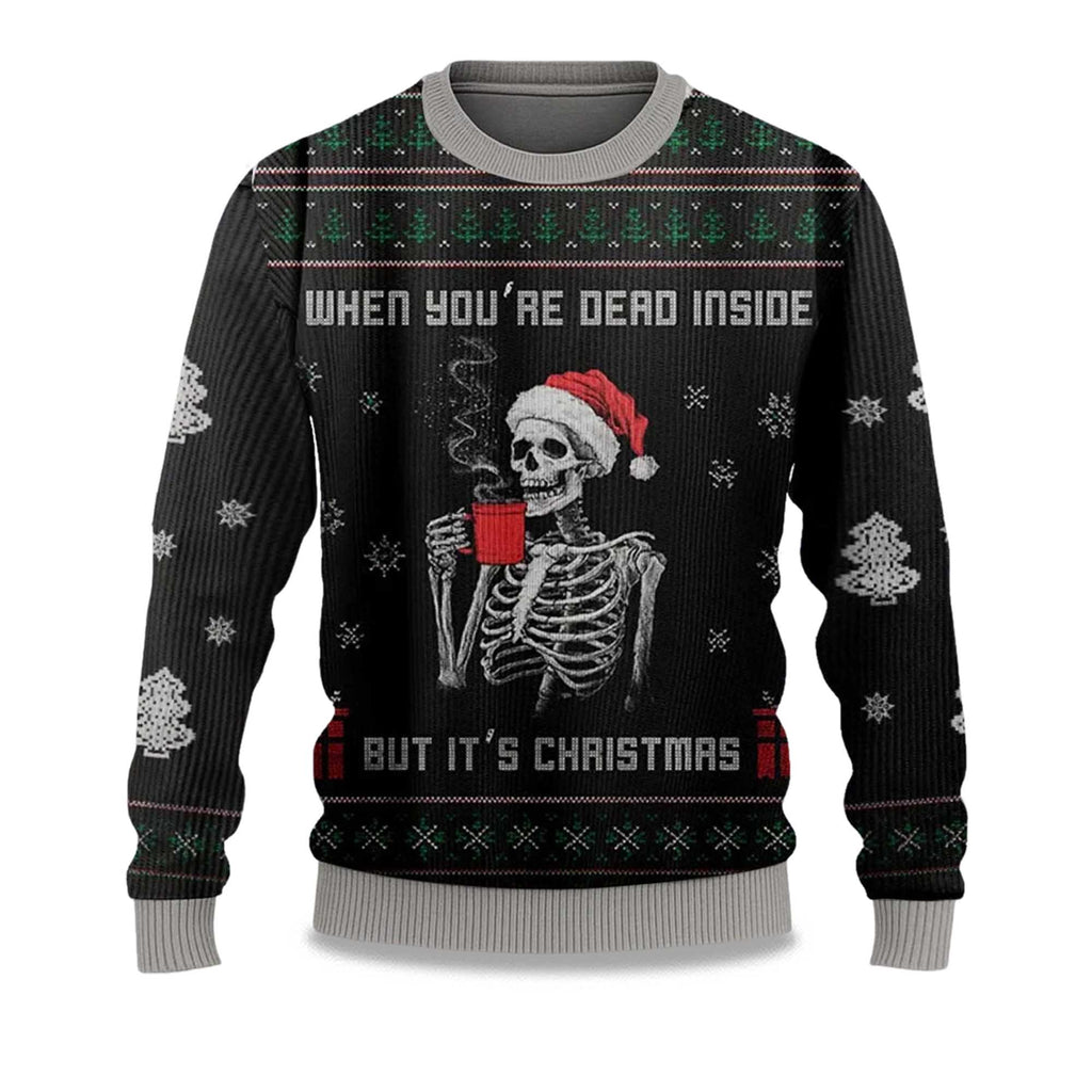 2025 When You’re Dead Inside But It’s Christmas Ugly Sweater product image