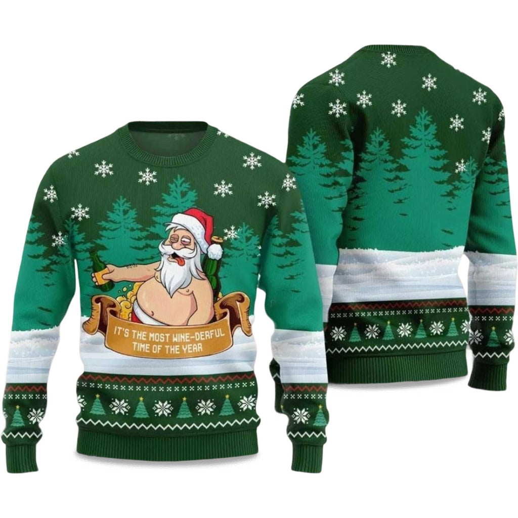 2025 Wine Derful Santa Ugly Christmas Sweater product image
