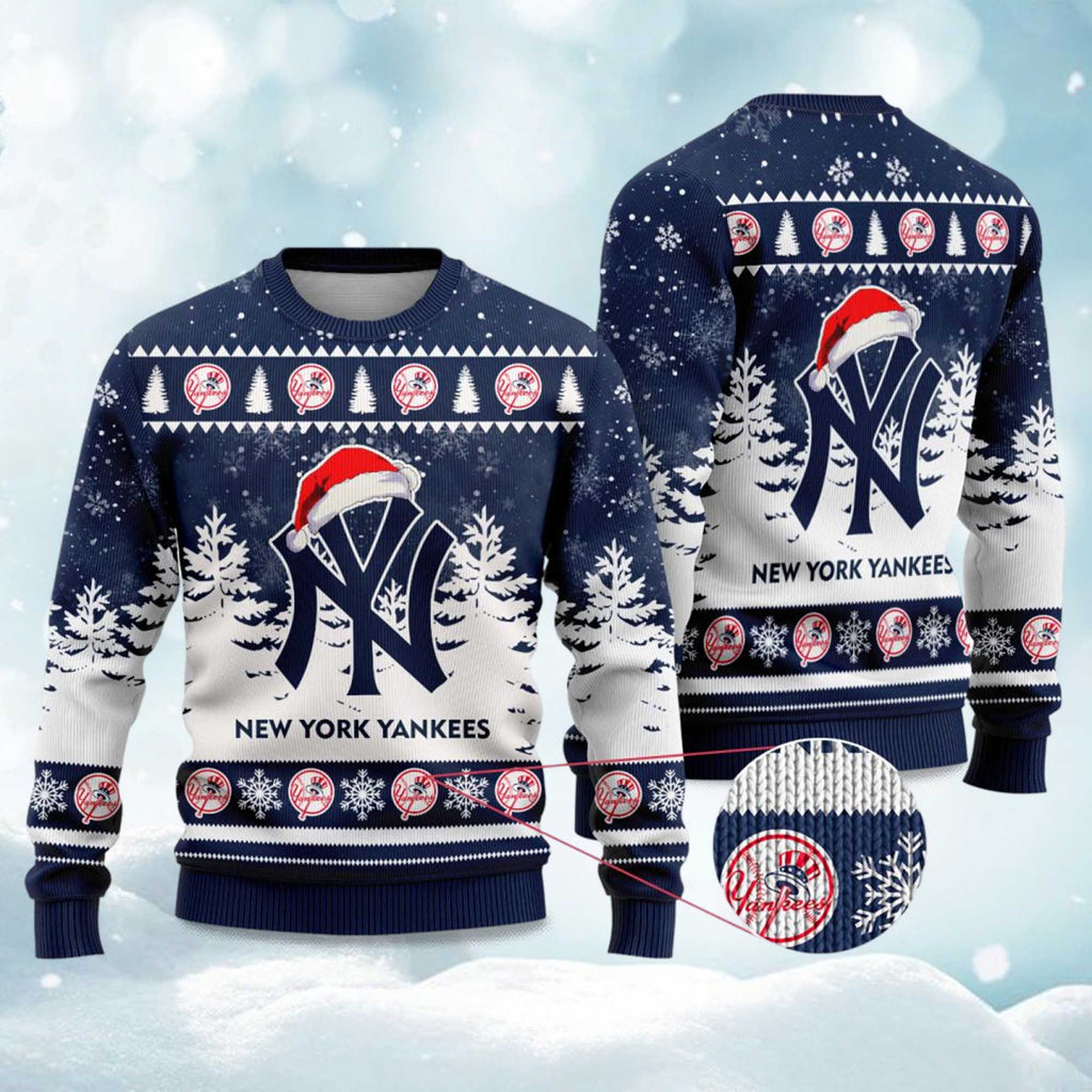 2025 Yankees Snowflakes Christmas Ugly Sweater product image