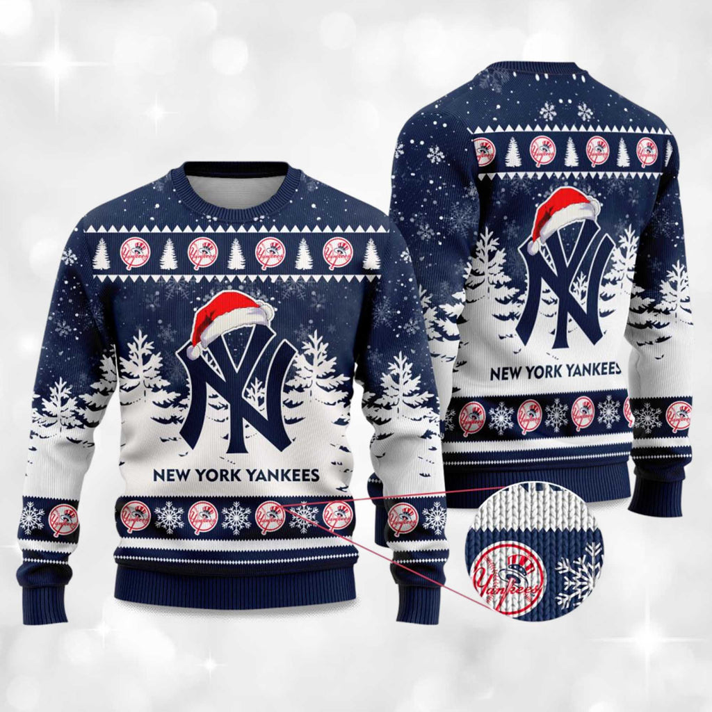 2025 Yankees Snowflakes Christmas Ugly Sweater product image 4