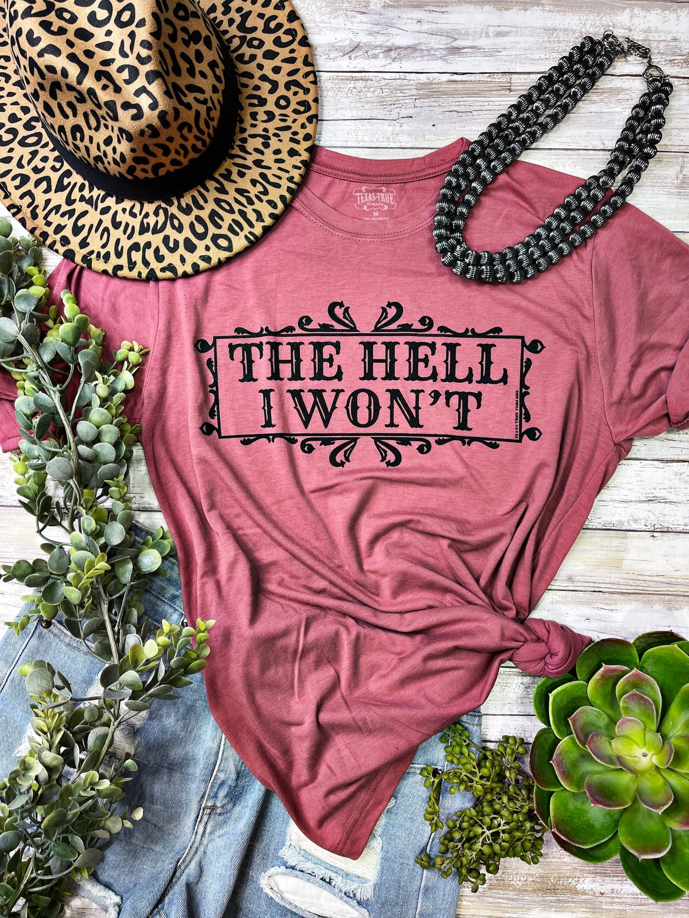 Texas True Threads The Hell I Won't Canvas - Adult & Kids T-Shirts, Sweatshirts & Hoodies apparel design preview 2