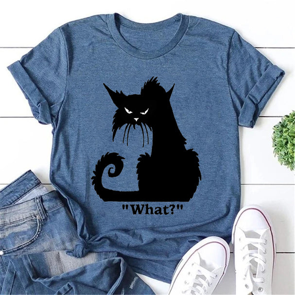 What? Lovely Angry Cat Print Women Slogan - Adult & Kids T-Shirts, Sweatshirts & Hoodies apparel design preview 1