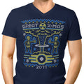 2077 Xmas Men's V-Neck - Adult & Kids T-Shirts, Sweatshirts & Hoodies apparel design preview 1