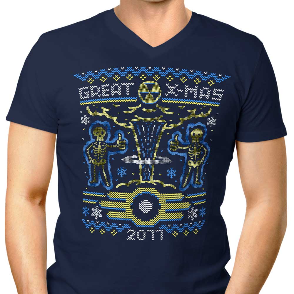 2077 Xmas Men's V-Neck - Adult & Kids T-Shirts, Sweatshirts & Hoodies apparel design preview 1