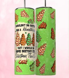 Christmas Tree Cake 20 oz Skinny Tumbler Cup With - Adult & Kids T-Shirts, Sweatshirts & Hoodies apparel design preview 1