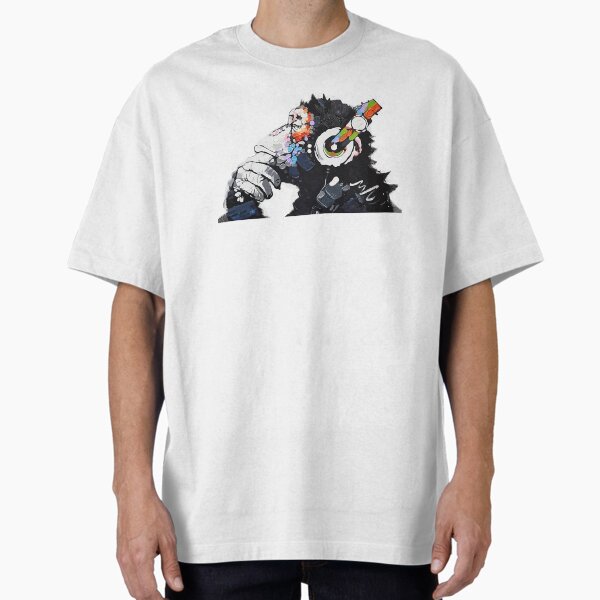 Banksy Funky Monkey DJ headphones graffiti street art - Adult & Kids T-Shirts, Sweatshirts & Hoodies apparel design preview 1