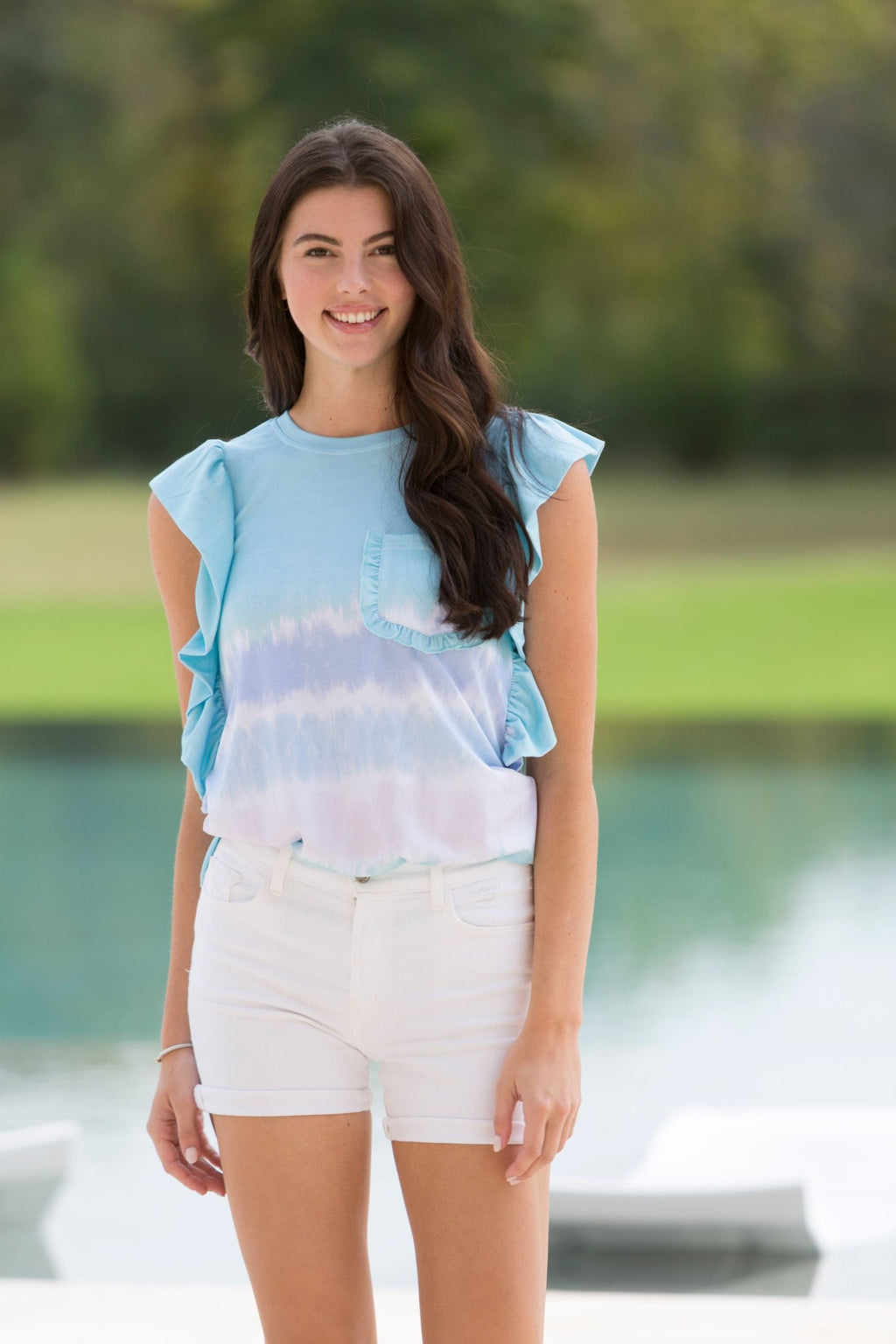 SALE Simply Southern Ruffle Tie Dye Blue - Adult & Kids T-Shirts, Sweatshirts & Hoodies apparel design preview 2
