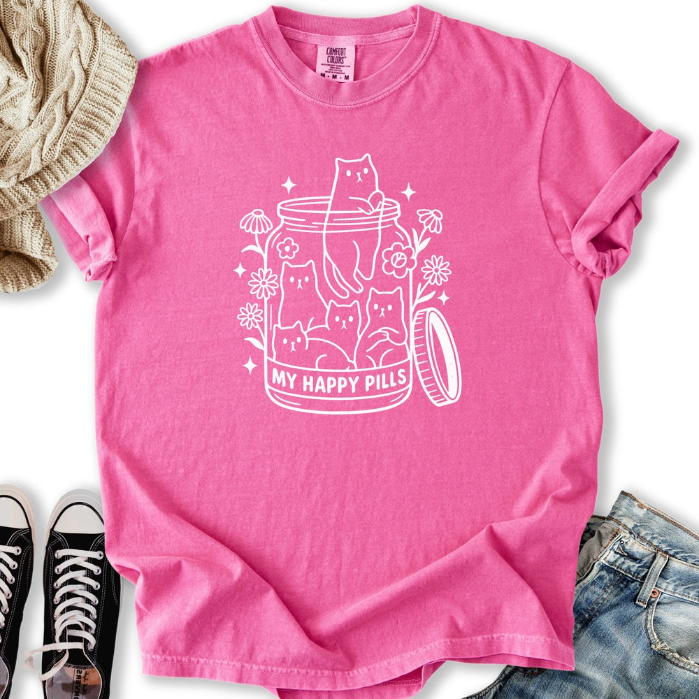 Happy Pills Cat - Adult & Kids T-Shirts, Sweatshirts & Hoodies apparel design preview 2