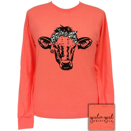 Girlie Girl Originals Preppy Leopard Bandana Cow - Adult & Kids T-Shirts, Sweatshirts & Hoodies apparel design preview 2