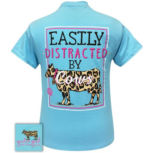 Girlie Girl Originals Preppy Distracted By Cows - Adult & Kids T-Shirts, Sweatshirts & Hoodies apparel design preview 1