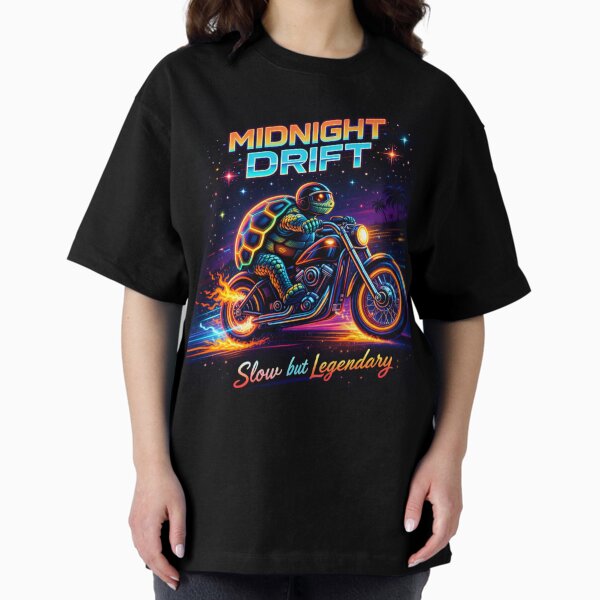 Midnight Drift Slow but Legendary Turtle Rider - Adult & Kids T-Shirts, Sweatshirts & Hoodies apparel design preview 1