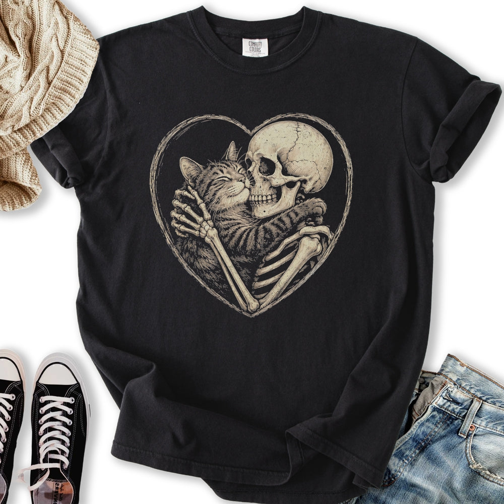 Skeleton Tabby Love - Adult & Kids T-Shirts, Sweatshirts & Hoodies apparel design preview 1