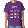 Dreamy Friends Cute Pastel Sleeping Animals - Adult & Kids T-Shirts, Sweatshirts & Hoodies apparel design preview 1