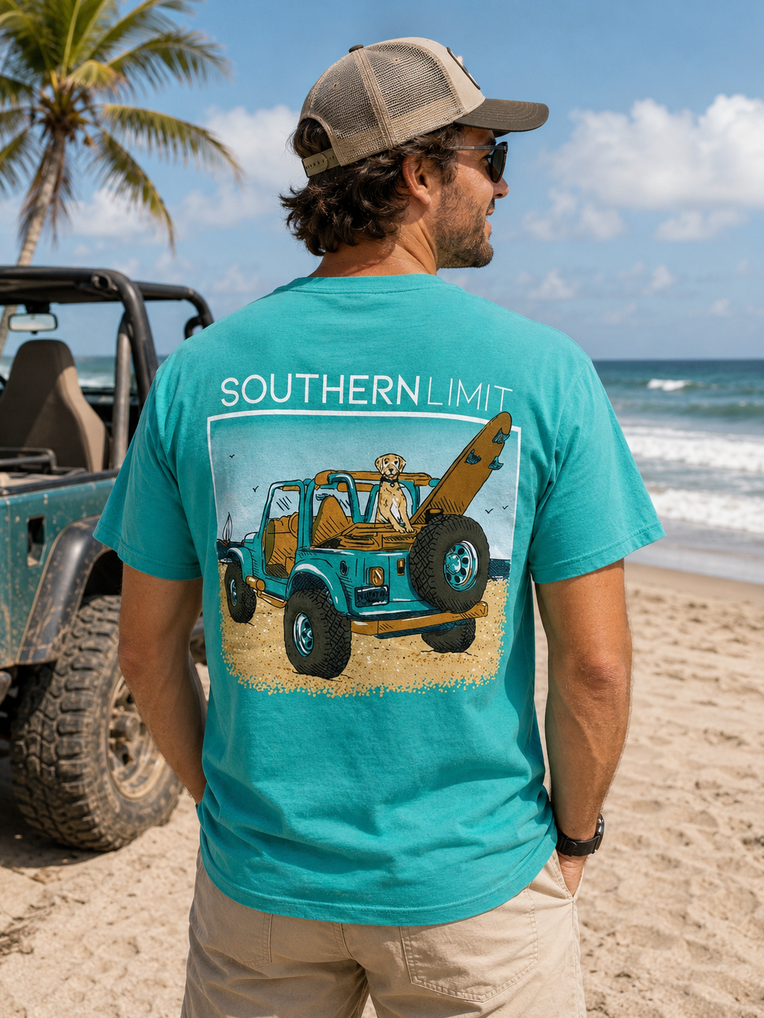 Southern Limits Beach Ridin Dog - Adult & Kids T-Shirts, Sweatshirts & Hoodies apparel design preview 1