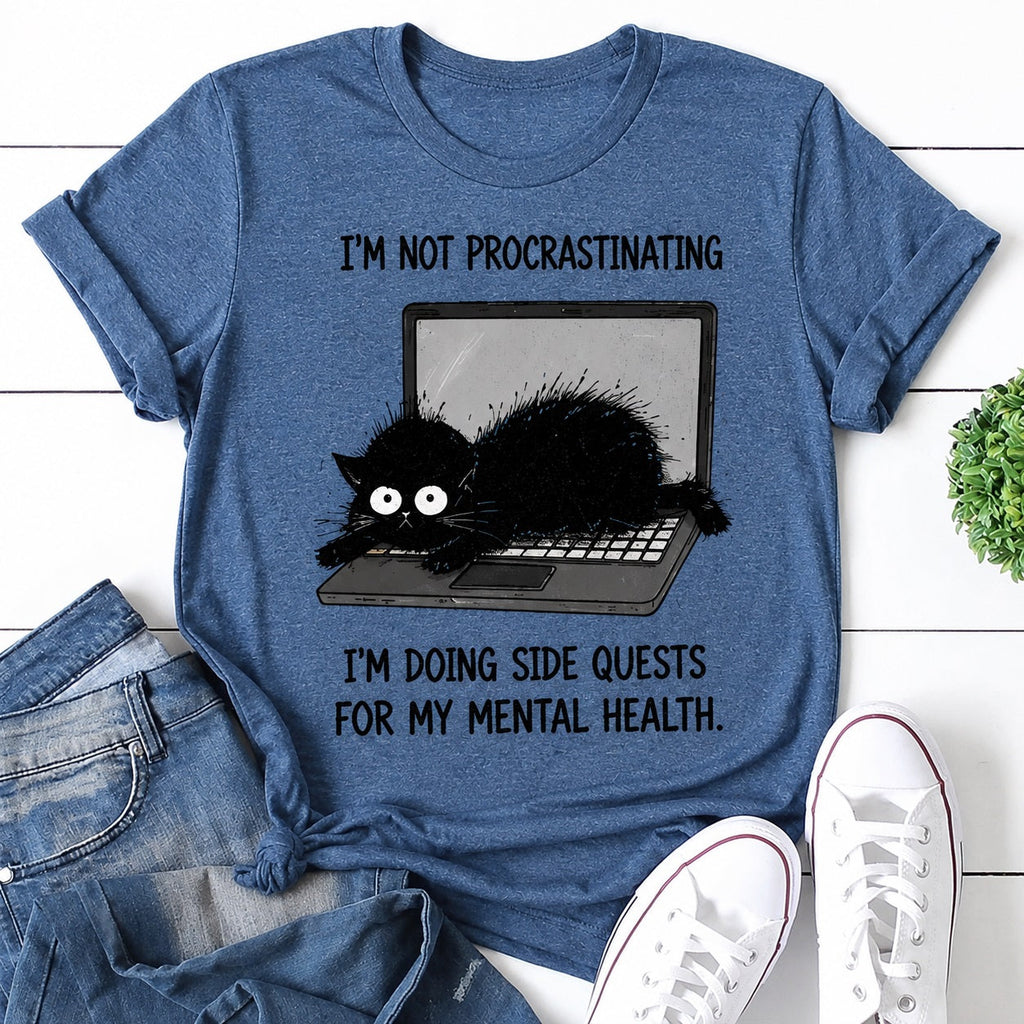 I'm Not Procrastinating Cat Print Women Slogan - Adult & Kids T-Shirts, Sweatshirts & Hoodies apparel design preview 1