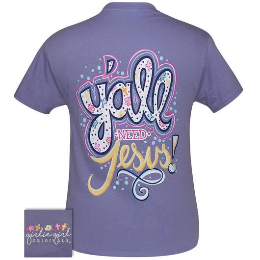 Girlie Girl Originals Preppy Y'all Need Jesus - Adult & Kids T-Shirts, Sweatshirts & Hoodies apparel design preview 1