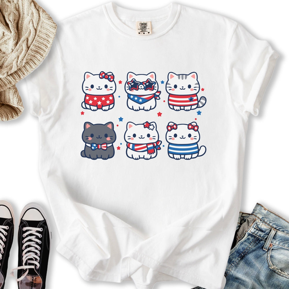 Cute Patriotic Cats - Adult & Kids T-Shirts, Sweatshirts & Hoodies apparel design preview 2
