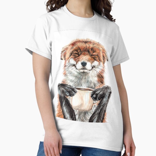 Morning Fox cute coffee animal - Adult & Kids T-Shirts, Sweatshirts & Hoodies apparel design preview 1