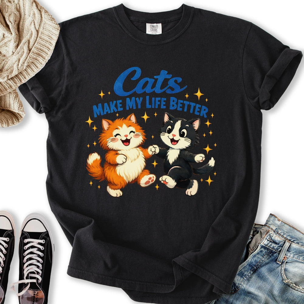 Cats Make Life Better - Adult & Kids T-Shirts, Sweatshirts & Hoodies apparel design preview 2