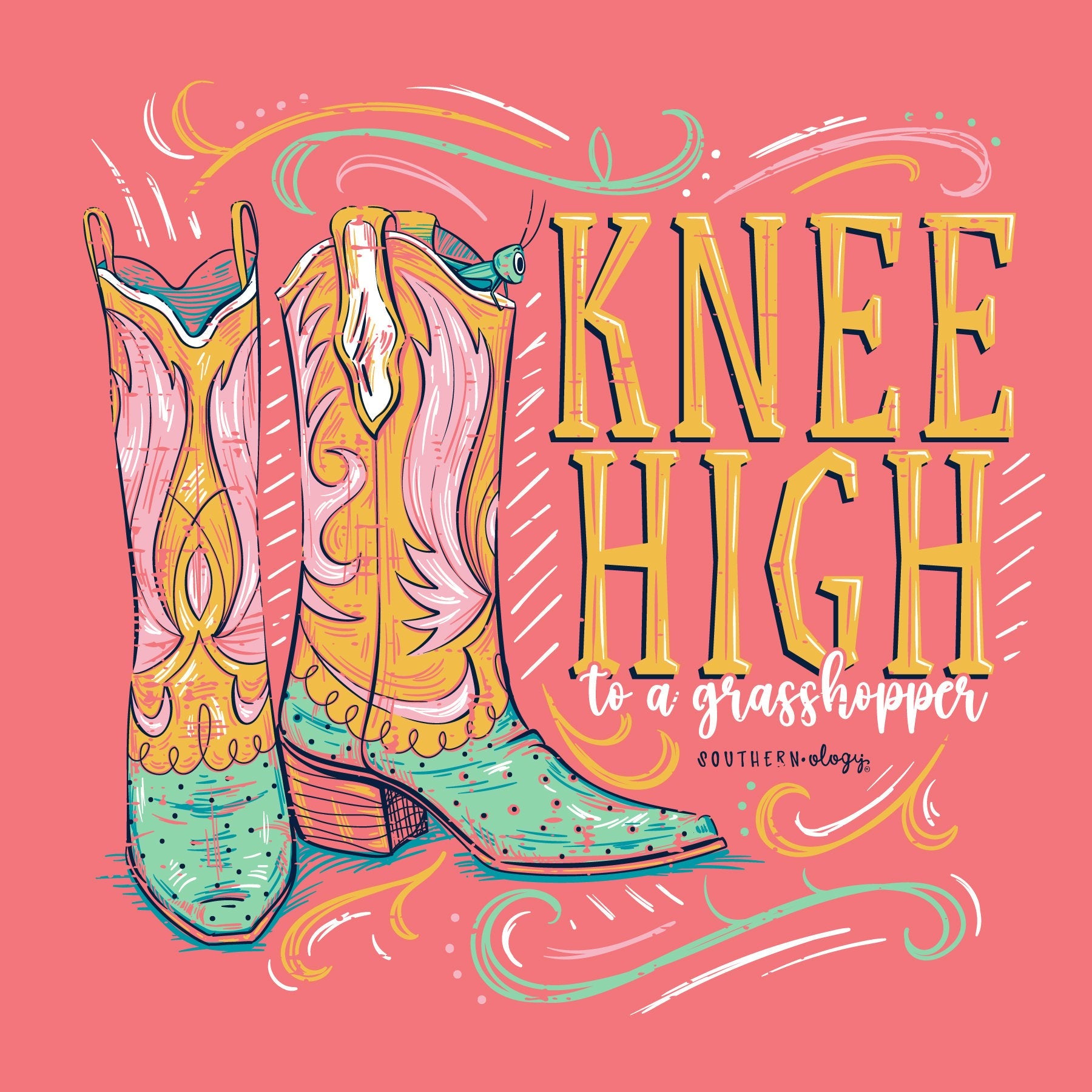 Southernology Boot Knee High to a Grasshopper Comfort - Adult & Kids T-Shirts, Sweatshirts & Hoodies apparel design preview 2