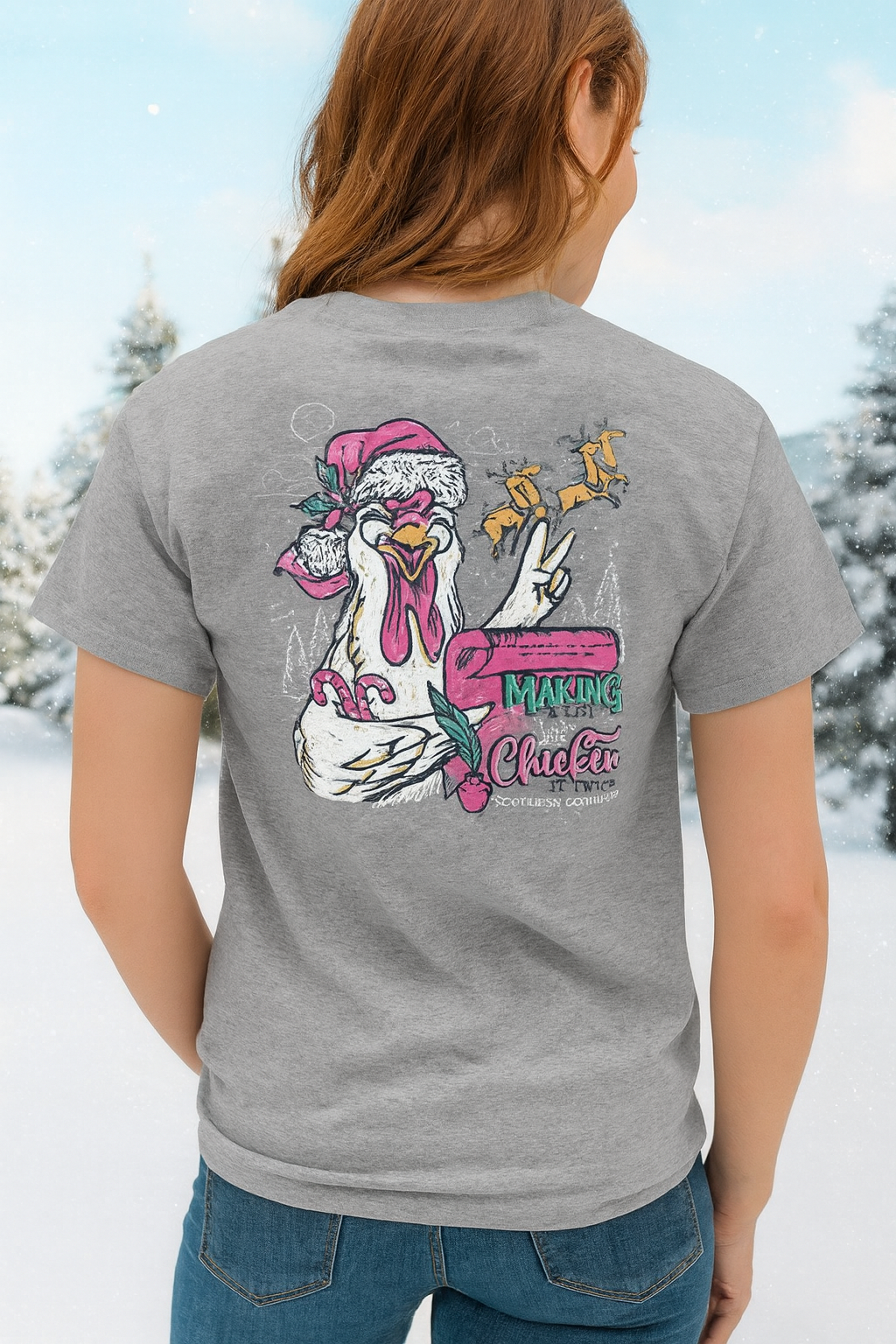 Southern Couture Classic Makin A List Chicken Holiday - Adult & Kids T-Shirts, Sweatshirts & Hoodies apparel design preview 1