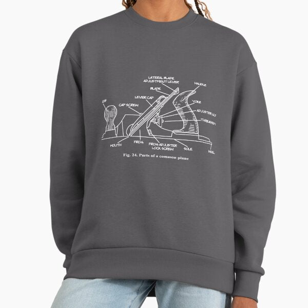 Woodworking Plane Technical Drawing - Adult & Kids T-Shirts, Sweatshirts & Hoodies apparel design preview 1