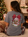 Simply Southern Cake Bow Holiday Washed Coal - Adult & Kids T-Shirts, Sweatshirts & Hoodies apparel design preview 1