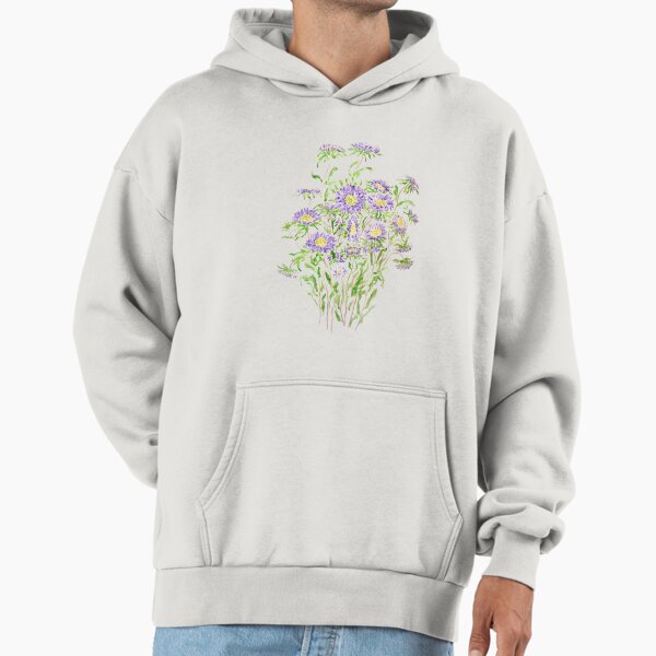 Hand painted purple aster flowers watercolor - Adult & Kids T-Shirts, Sweatshirts & Hoodies apparel design preview 1