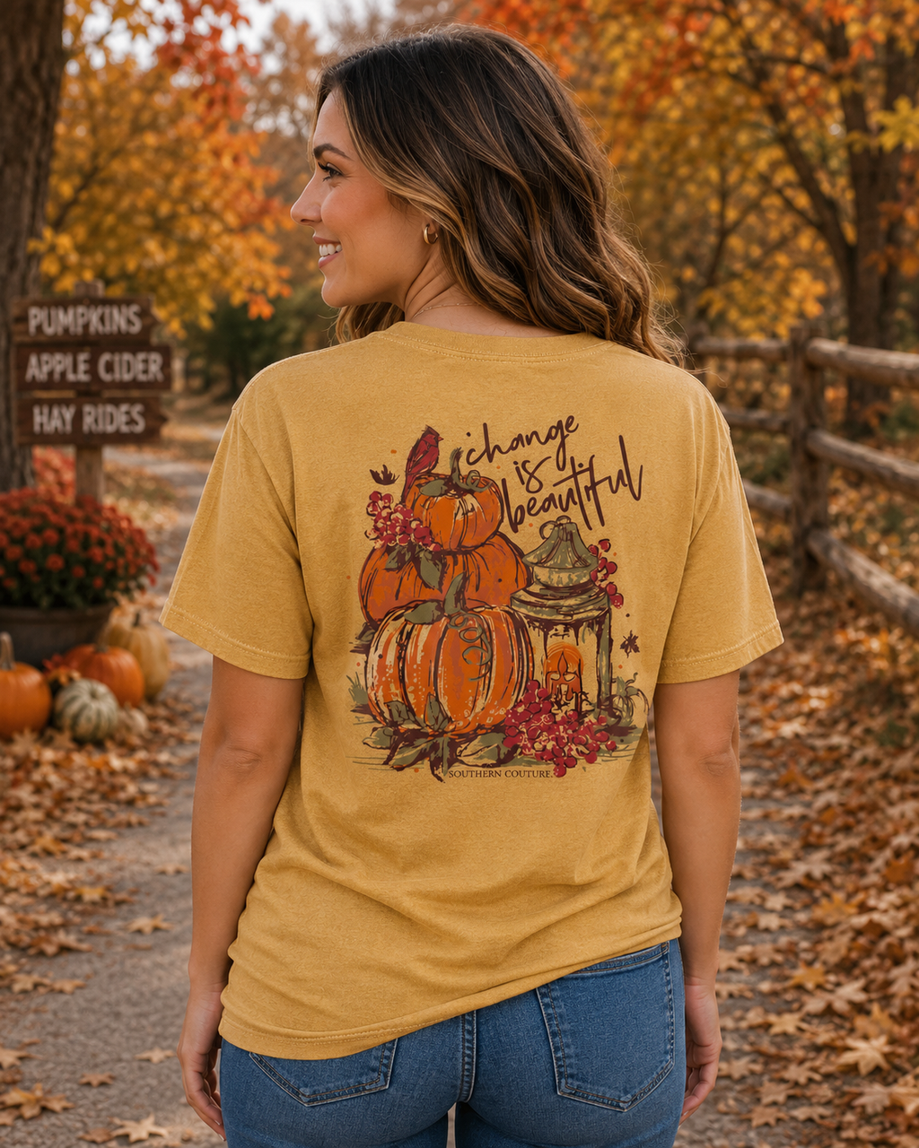 Southern Couture Change Is Beautiful Pumpkin Comfort - Adult & Kids T-Shirts, Sweatshirts & Hoodies apparel design preview 1