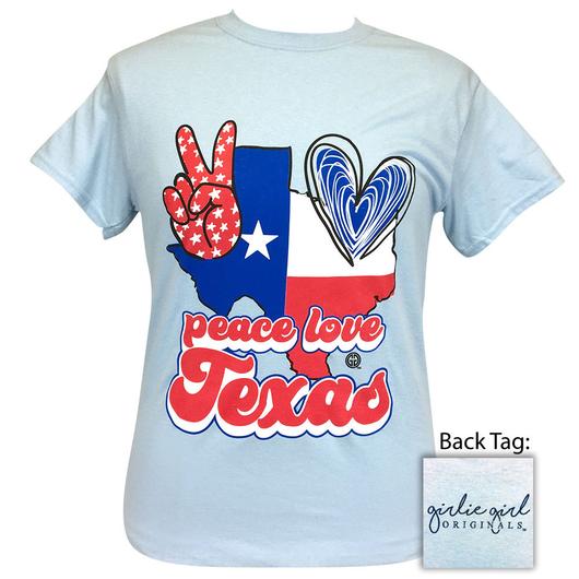 Girlie Girl Originals Preppy Peace Love And Texas - Adult & Kids T-Shirts, Sweatshirts & Hoodies apparel design preview 1