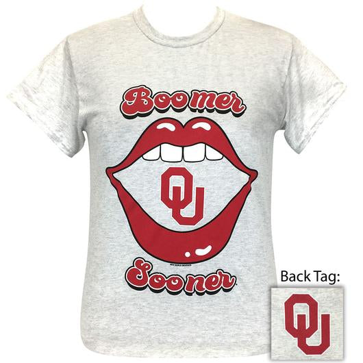 Girlie Girl Originals Preppy OU Lips Boomer Sooner - Adult & Kids T-Shirts, Sweatshirts & Hoodies apparel design preview 1