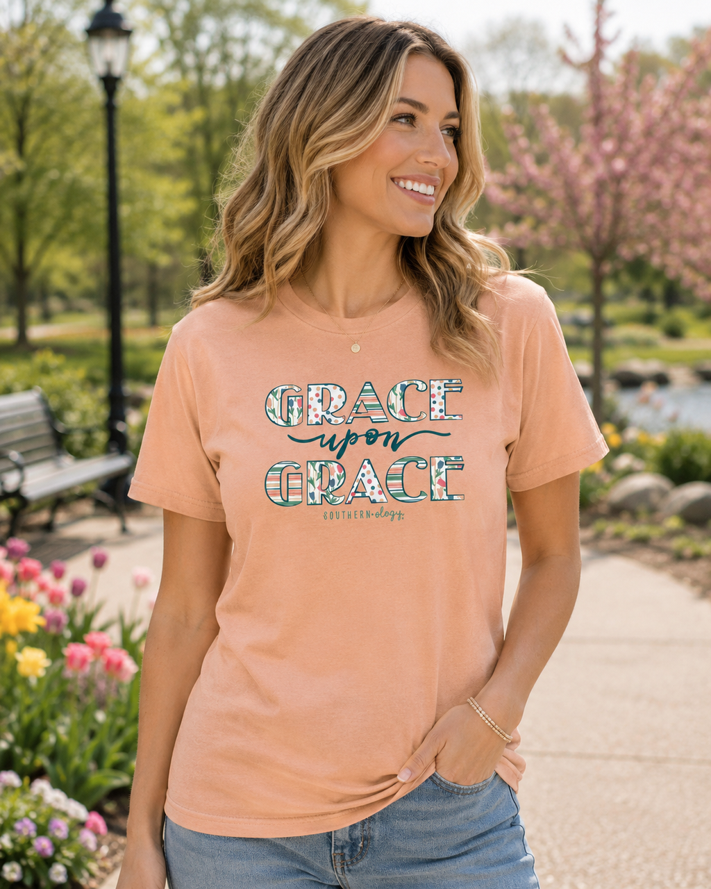 Southernology Grace Upon Comfort Colors - Adult & Kids T-Shirts, Sweatshirts & Hoodies apparel design preview 1