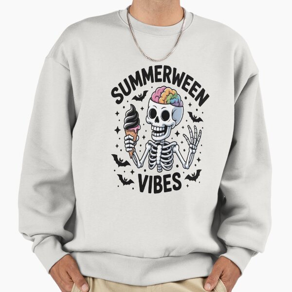 Summerween Vibes Skeleton Ice Cream Summer Vacation - Adult & Kids T-Shirts, Sweatshirts & Hoodies apparel design preview 1
