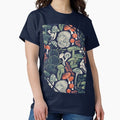 Mystical fungi midnight blue background sage and - Adult & Kids T-Shirts, Sweatshirts & Hoodies apparel design preview 1