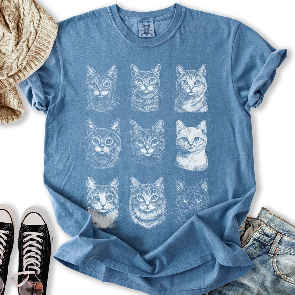 Vintage Cat Faces - Adult & Kids T-Shirts, Sweatshirts & Hoodies apparel design preview 2