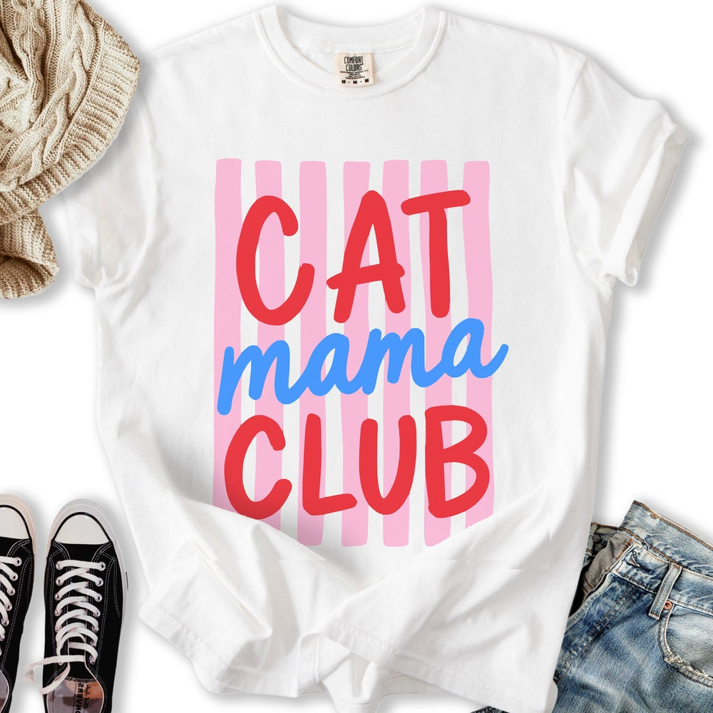 Stripe Cat Mama Club - Adult & Kids T-Shirts, Sweatshirts & Hoodies apparel design preview 2