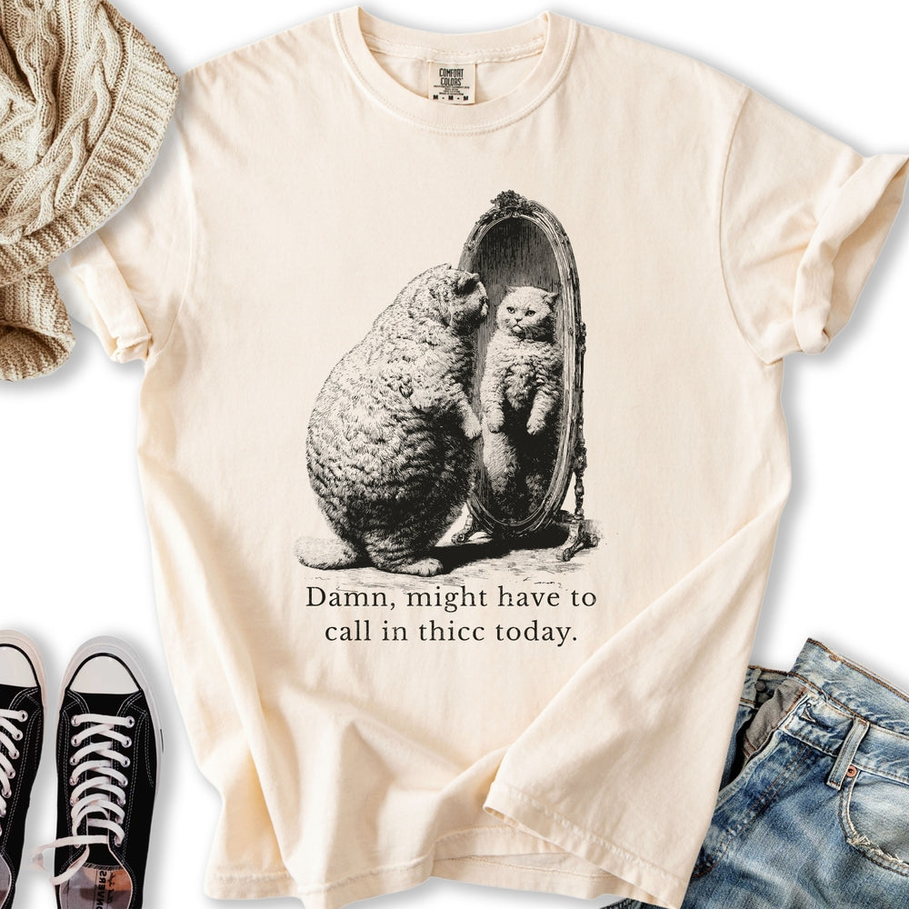 Call In Thicc Cat - Adult & Kids T-Shirts, Sweatshirts & Hoodies apparel design preview 2