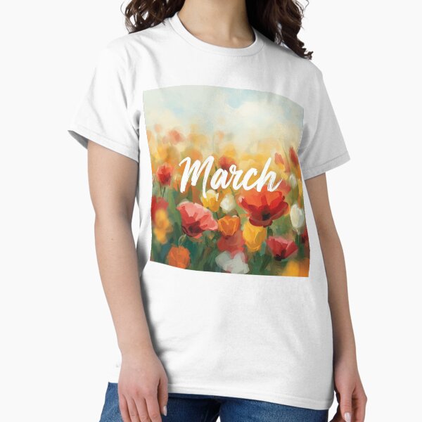 March Floral Field Spring Aesthetic Design - Adult & Kids T-Shirts, Sweatshirts & Hoodies apparel design preview 1