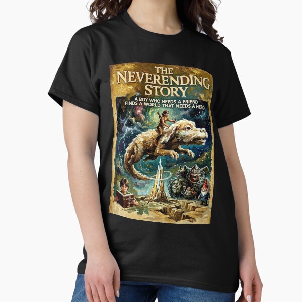 The NeverEnding Story: Atreyu Falkor Fantasy Impasto - Adult & Kids T-Shirts, Sweatshirts & Hoodies apparel design preview 1