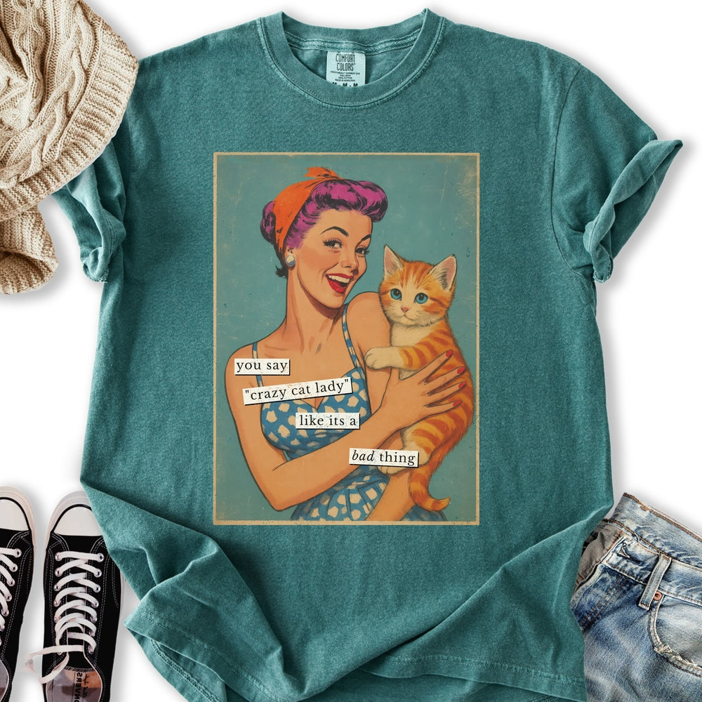 Retro Crazy Cat Lady - Adult & Kids T-Shirts, Sweatshirts & Hoodies apparel design preview 1