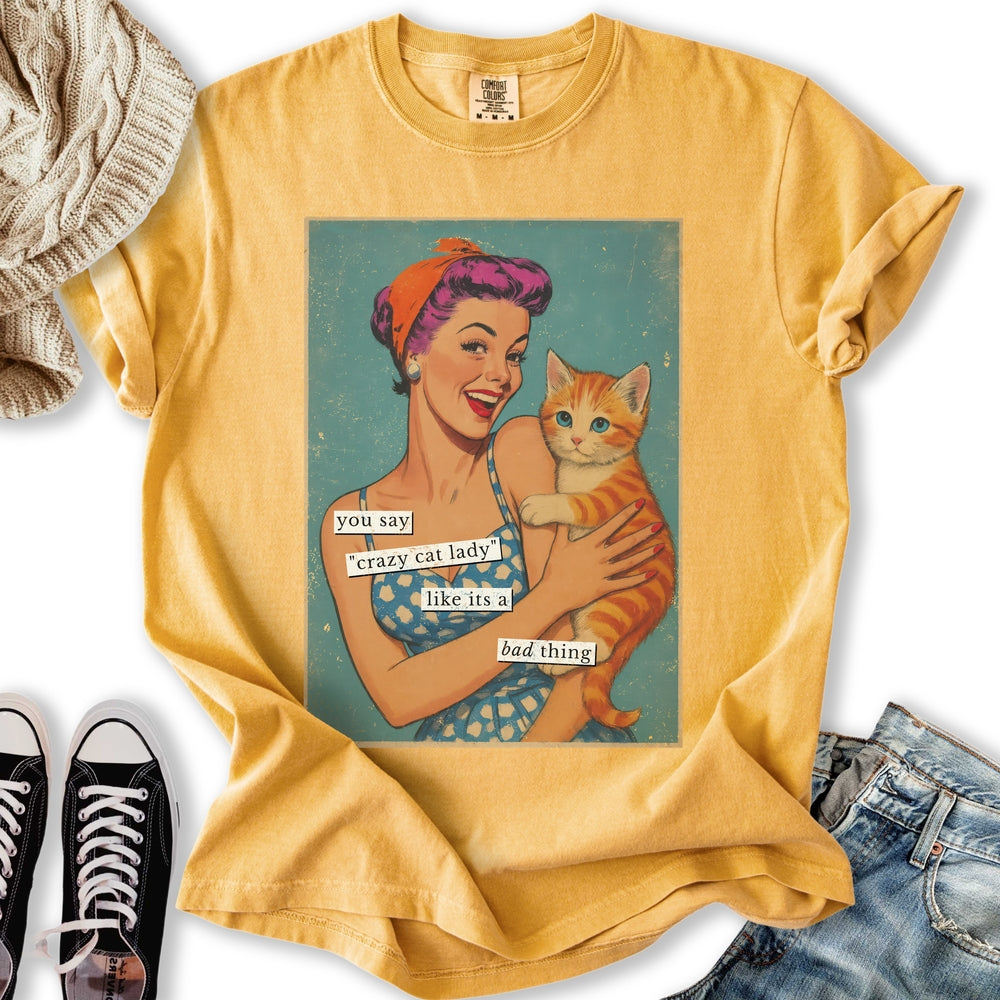 Retro Crazy Cat Lady - Adult & Kids T-Shirts, Sweatshirts & Hoodies apparel design preview 2