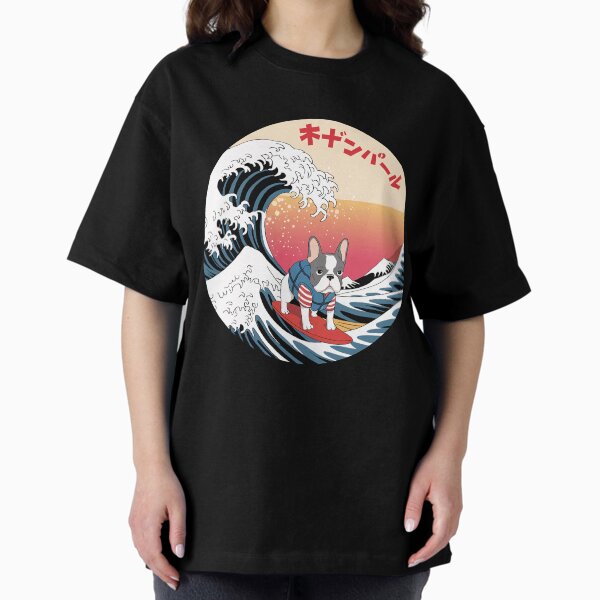 Funny French Bulldog Japanese Kanagawa Wave - Adult & Kids T-Shirts, Sweatshirts & Hoodies apparel design preview 1