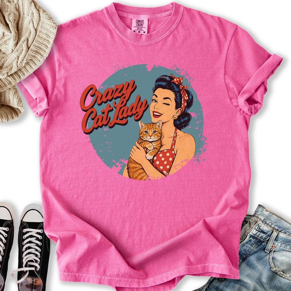 Retro Crazy Cat Lady III - Adult & Kids T-Shirts, Sweatshirts & Hoodies apparel design preview 2