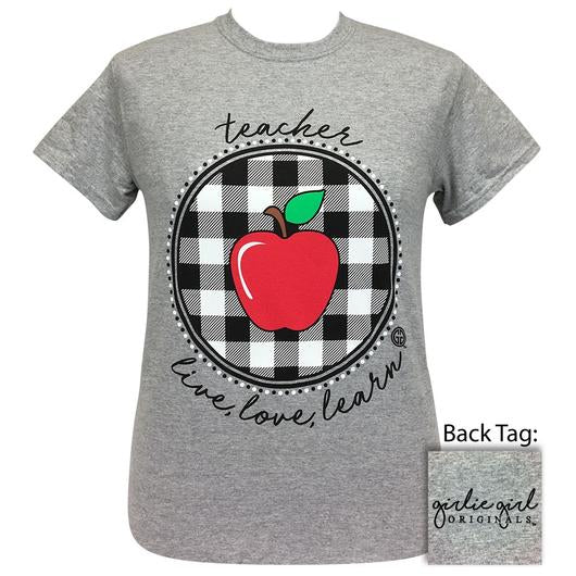 Girlie Girl Originals Preppy Teacher Live Love Learn - Adult & Kids T-Shirts, Sweatshirts & Hoodies apparel design preview 1