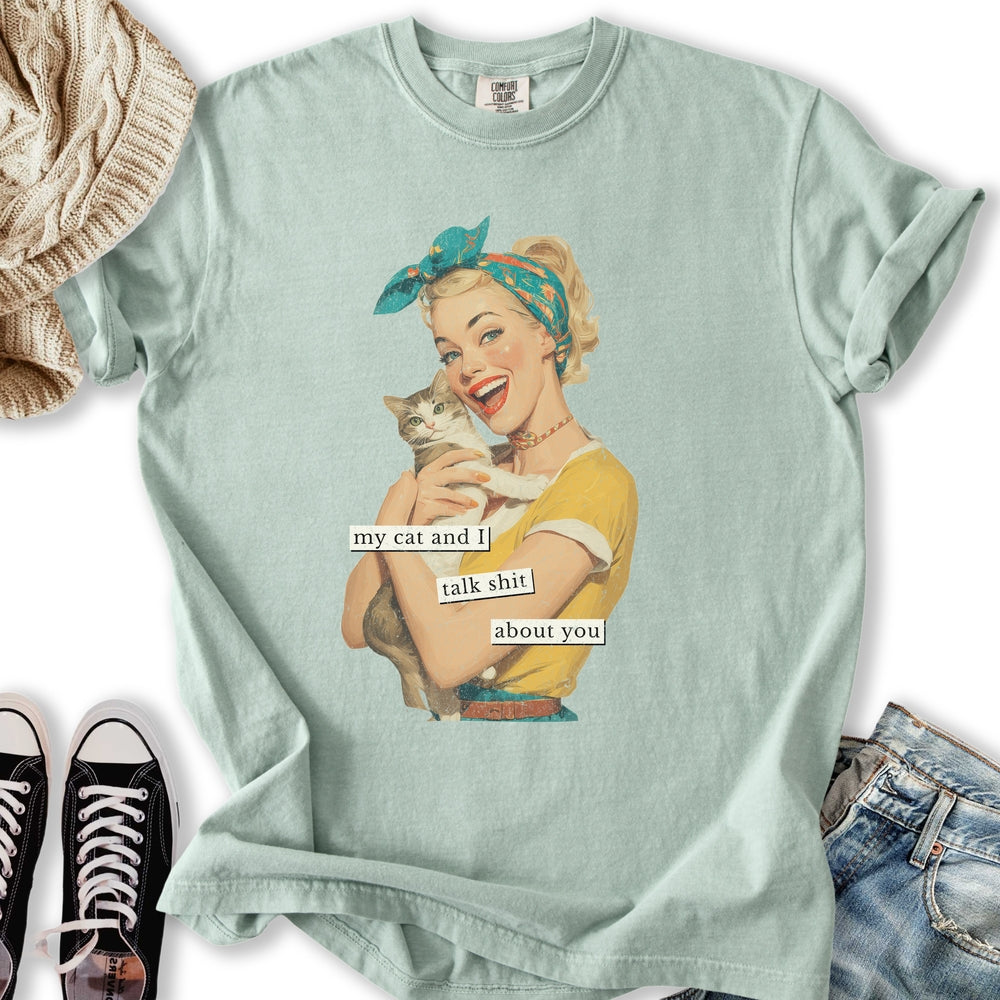 My Cat and I Talk Shit - Adult & Kids T-Shirts, Sweatshirts & Hoodies apparel design preview 1