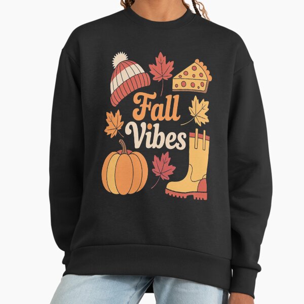 Fall Vibes Autumn Leaves Cozy Season Pumpkin - Adult & Kids T-Shirts, Sweatshirts & Hoodies apparel design preview 1