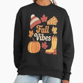 Fall Vibes Autumn Leaves Cozy Season Pumpkin - Adult & Kids T-Shirts, Sweatshirts & Hoodies apparel design preview 1