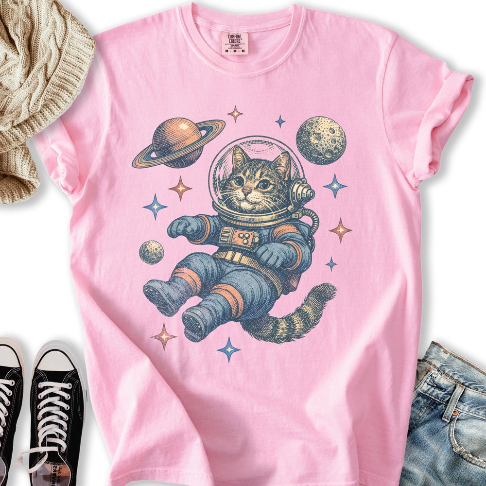 Retro Space Cat - Adult & Kids T-Shirts, Sweatshirts & Hoodies apparel design preview 2