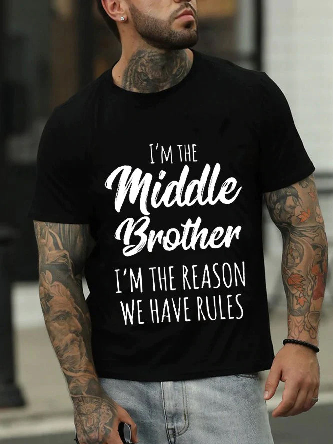 I'm The Middle Brother Print Men Slogan - Adult & Kids T-Shirts, Sweatshirts & Hoodies apparel design preview 4