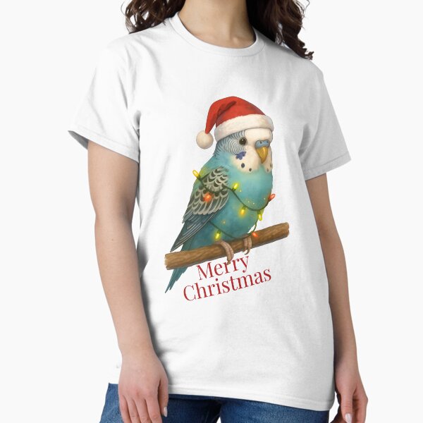 Christmas Budgie Merry - Adult & Kids T-Shirts, Sweatshirts & Hoodies apparel design preview 1